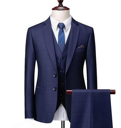 The Shelby Navy Checkered Suit