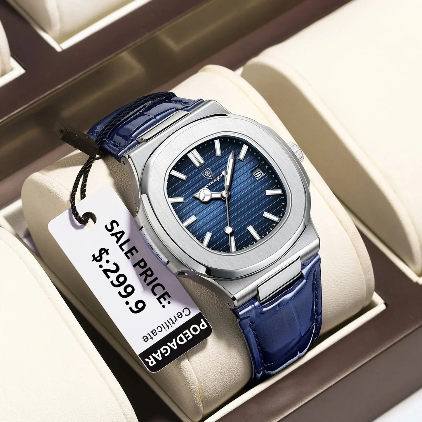 Luxury Gold Leather Quartz Watch