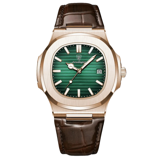 Luxury Gold Leather Quartz Watch
