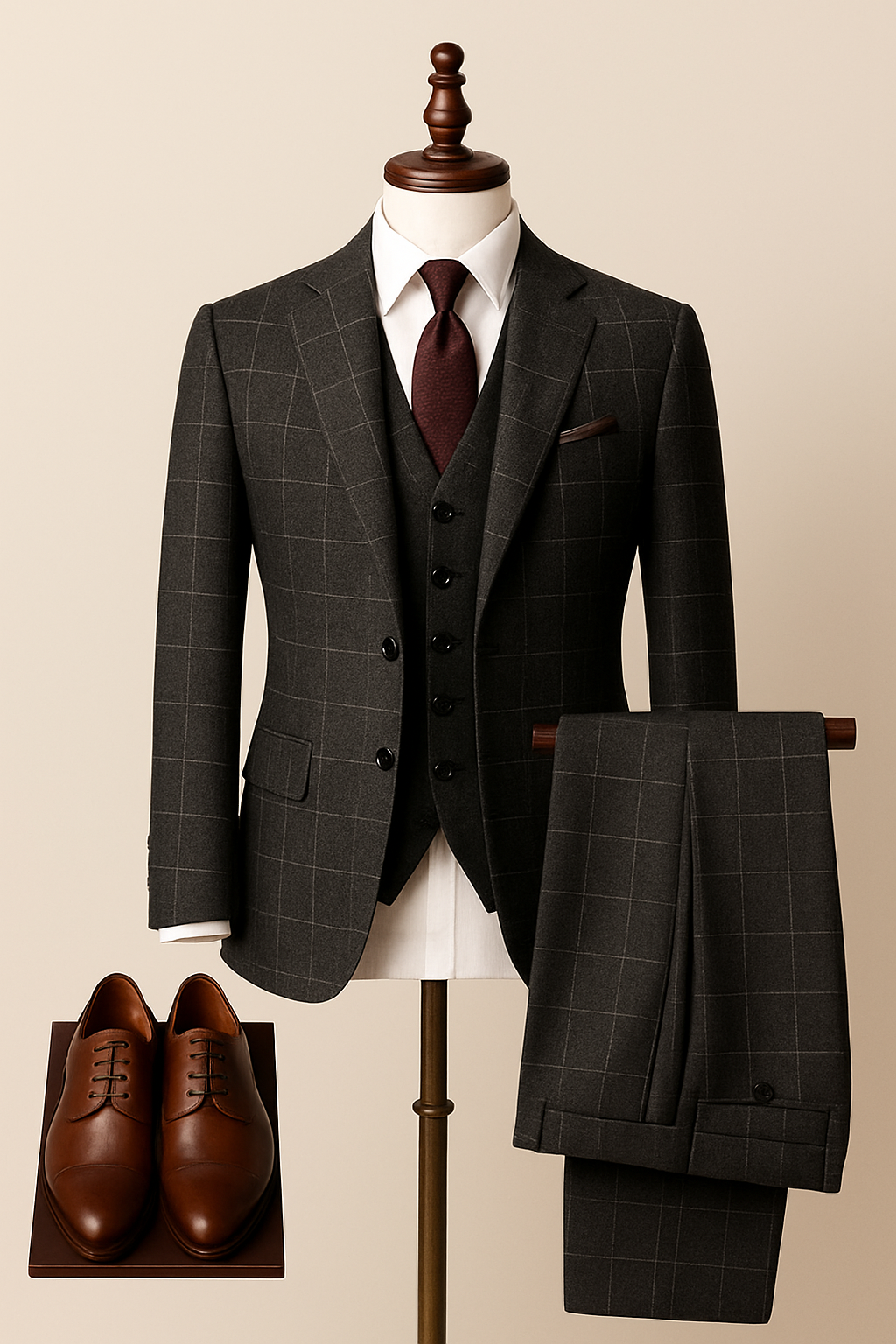 The Shelby Black Checkered Suit